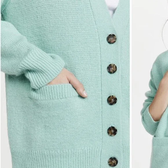 RE/DONE 90s Oversized 90s V-Neck Cardigan Spearmint- Size Small - Picture 4 of 12